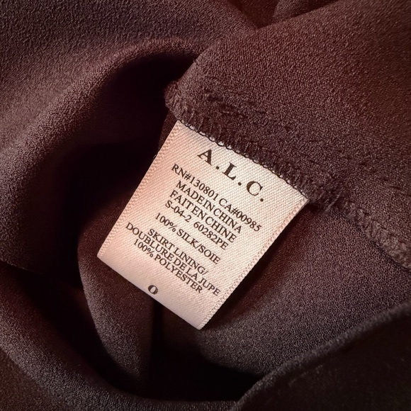 A.L.C. Campbell Silk Belted Dress Black Size 0 - Picture 5 of 6